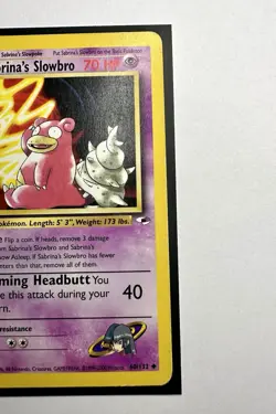 1st Edition Sabrina's Slowbro - Gym Heroes - #60/132 - Vintage Pokemon Card 2000 - Image 4