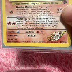 Pokemon TCG Blaine's Charizard Gym Challenge Holo Card 2/132 Unlimited Rare - Image 3