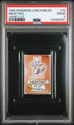 Mewtwo Pokemon Card Lunchables Hand Cut 1999 Nintendo WOTC PSA 2 POP 1 - Image 1