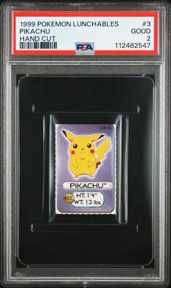 Pikachu Pokemon Card Lunchables Hand Cut 1999 Nintendo WOTC PSA 2 POP 1 - Image 1