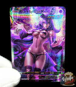 Pokemon Dark Sylveon VMAX Secret Rare Holo Alt Art Sexy Waifu Anime Custom Card - Image 1