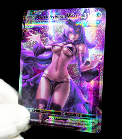 Pokemon Dark Sylveon VMAX Secret Rare Holo Alt Art Sexy Waifu Anime Custom Card - Image 3