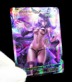 Pokemon Dark Sylveon VMAX Secret Rare Holo Alt Art Sexy Waifu Anime Custom Card - Image 4