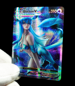 Pokemon Glaceon VMAX Secret Rare Holo FX Alt Art Sexy Waifu Anime Custom Card - Image 4