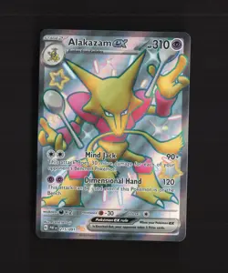 Alakazam ex 215/091 Paldean Fates Full Art Shiny Rare Holo Pokemon Card NM - Image 1