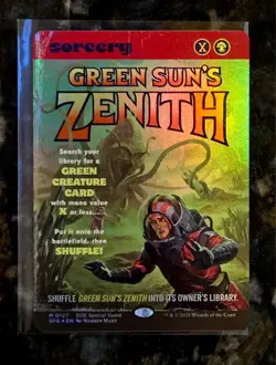 Green Sun's Zenith #127 Borderless FOIL Special Guest Showcase Mtg Eternities - Image 1