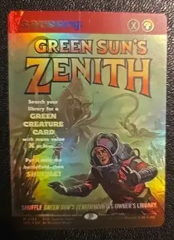 Green Sun's Zenith #127 Borderless FOIL Special Guest Showcase Mtg Eternities - Image 1