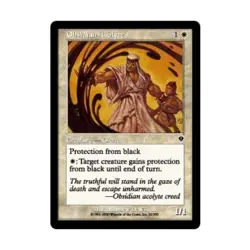 WOTC MtG Invasion Obsidian Acolyte (C) (Foil) EX - Image 1