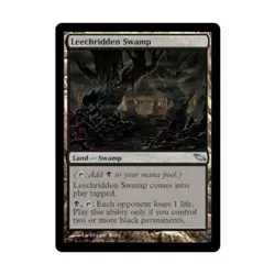 WOTC MtG Shadowmoor Leechridden Swamp (U) (Foil) EX - Image 1