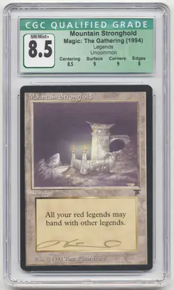 Graded Signed Mountain Stronghold CGC 8.5 Legends Artist Tom Wanerstrand MTG! - Image 1