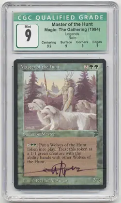 Graded Signed Master of the Hunt CGC 9 Q+ Legends Artist Jeff A. Menges 1994 MTG - Image 1