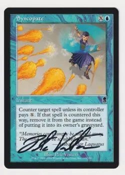 Signed Syncopate MP Odyssey Artist Pete Venters 2001 WOTC MTG Magic Blue Instant - Image 1
