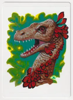 Painted Signed Ravenous Daggertooth Proof Sketch LP Artist Jakub Kasper MTG AP! - Image 1