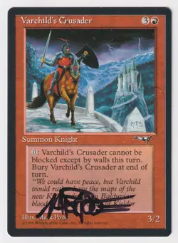 Signed Varchild's Crusader MP Alliances Artist Mark Poole 1996 MTG Magic Knight! - Image 1