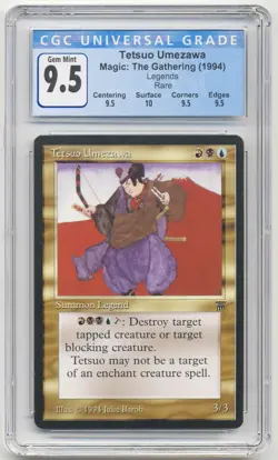 Graded Tetsuo Umezawa CGC 9.5 GEM MINT QUAD+ Legends MTG Magic Reserved List EDH - Image 1