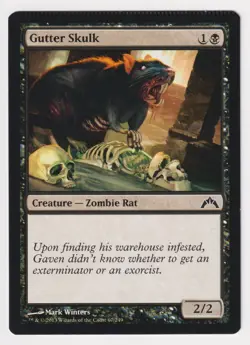 Crimped Gutter Skulk NM Gatecrash MTG Magic Factory Error Misprint Zombie Rat! - Image 1