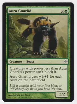 Crimped Aura Gnarlid LP Rise of the Eldrazi MTG Magic Factory Error Misprint! - Image 1