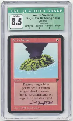 Graded Signed Active Volcano CGC 8.5 Legends Artist Justin Hampton MTG Magic! - Image 1