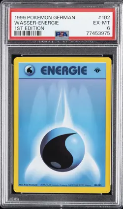 1999 POKEMON GERMAN 1ST ED #102 WASSER-ENERGIE PSA 6 - Image 1