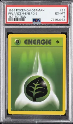 1999 POKEMON GERMAN 1ST ED #99 PFLANZEN-ENERGIE PSA 6 - Image 1