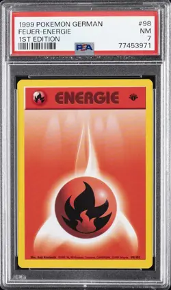 1999 POKEMON GERMAN 1ST ED #98 FEUER-ENERGIE PSA 7 - Image 1