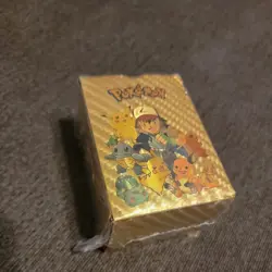 150 Pcs Sealed Pokemon Foil Gold Cards Pack Tcg GX Fan Art - Image 1