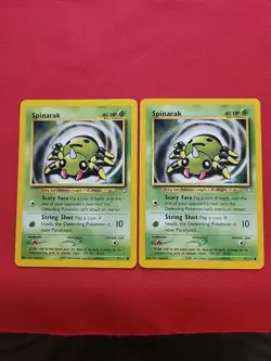 Pokemon: Spinarak #75/111 Neo Genesis 2000 Vintage Non-holo - LP - L67 (2 Cards) - Image 1