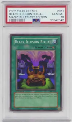 BLACK ILLUSION RITUAL MRL-051 YUGIOH HOLO 1ST EDITION #91847642 GEM MINT 10 2002 - Image 1
