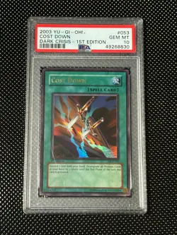 YUGIOH PSA 10 2003 Cost Down DCR-053 Ultra Rare 1st Edition *8830 - Image 1