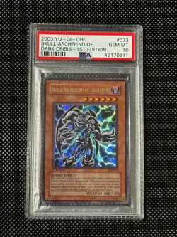 YUGIOH PSA 10 Skull Archfiend of Lightning DCR-073 Ultra Rare 1st Edition *0911 - Image 1