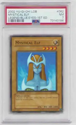 MYSTICAL ELF YUGIOH 1ST EDITION HOLO LOB-062 NEAR MINT 7 2002 - Image 1