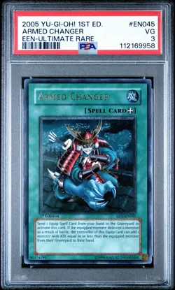 YUGIOH PSA Armed Changer EEN-EN045 Ultimate Rare 1st Edition wow look - Image 1