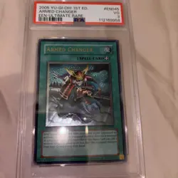 YUGIOH PSA Armed Changer EEN-EN045 Ultimate Rare 1st Edition wow look - Image 3