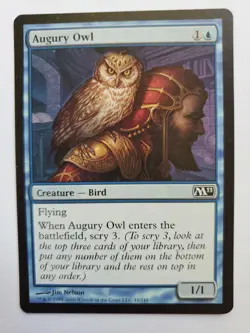 MTG Magic The Gathering Card Augury Owl Creature Bird Blue M11 - Image 1