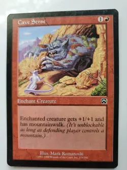 MTG Magic The Gathering Card Cave Sense Enchant Creature Red Mercadian Masques - Image 1