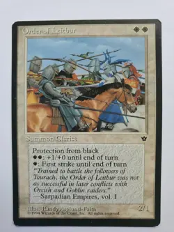 MTG Magic The Gathering Card Order of Leitbur Summon Clerics White Fallen Empire - Image 1