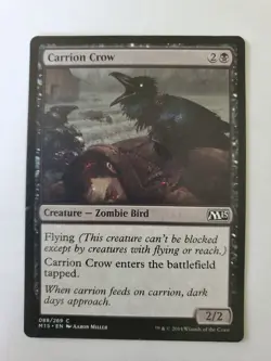 MTG Magic The Gathering Card Carrion Crow Creature Zombie Bird Black M15 - Image 1