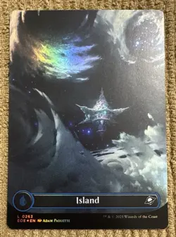 L 0263 Island FOIL BORDERLESS Full Art Land Edge of Eternities EOE MTG Card - Image 1