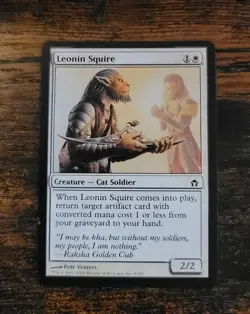Leonin Squire , MTG Fifth Dawn (2004). Common White Creature - Image 1