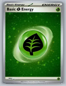 Pokemon Scarlet & Violet 151 Basic Grass Energy 001 Cosmos Holo🔥 - Image 1
