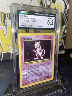 1999 Pokemon Base Set Mewtwo Holo R - CGC 6.5 - Image 2