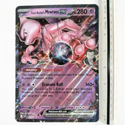 Team Rocket's Mewtwo ex Jumbo SVP 205 Destined Rivals Pokemon Promo Near Mint - Image 1