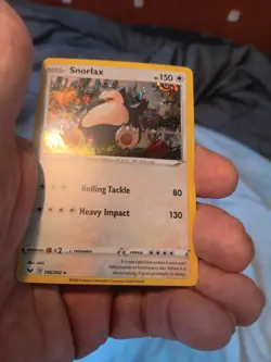 Pokemon TCG Snorlax Sword & Shield Promo Card 140/202 Cosmos Holo With Swirl - Image 1