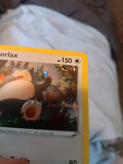 Pokemon TCG Snorlax Sword & Shield Promo Card 140/202 Cosmos Holo With Swirl - Image 2