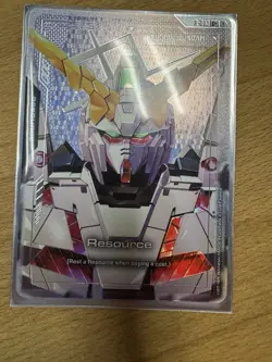 Gundam Card Game Newtype Rising Unicorn Gundam Resource R-003 C+ Holo Foil Rare - Image 1