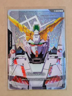 Gundam Card Game Newtype Rising Unicorn Gundam Resource R-003 C+ Holo Foil Rare - Image 1