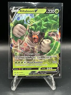 Rillaboom V PROMO SWSH014 Black Star Pokemon Card Sword & Shield holo Tcg - Image 1