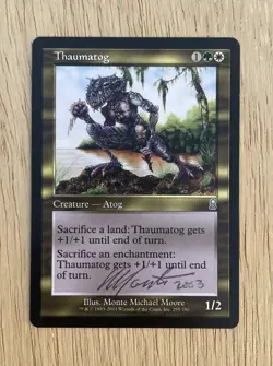VTG MTG 2001 Thaumatog Odyssey Magic The Gathering Creature Atog Signed By Monte - Image 1