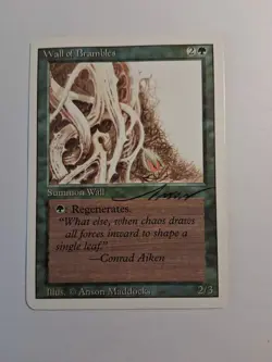 Magic MTG Italian Revised Wall of Brambles Autograph - Image 1