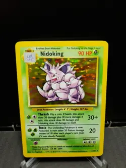 Pokemon TCG Nidoking 011/102 Original Base Set Vintage Holo WOTC 1999 LP/MP - Image 1